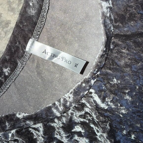 Acting Pro Gray Velvet XL Women's T Shirt Dress - Picture 3 of 3